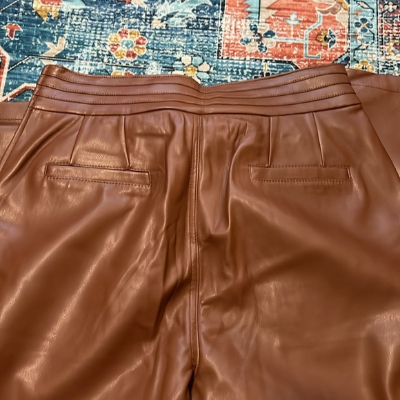 7 FOR ALL MANKIND | Brown Faux Leather Pants Size L NWT - Picture 4 of 4